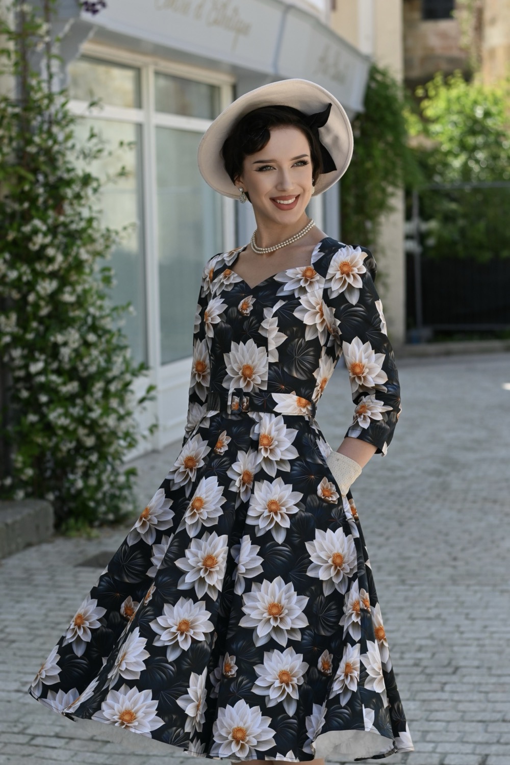 Farah Floral Swing Dress In Extended Sizing